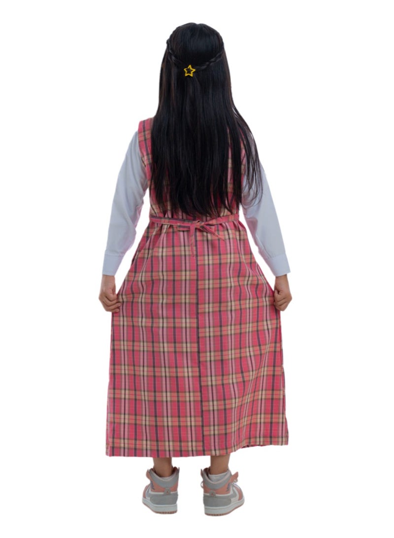 مريول لارا مريول وردي كاروهات غامق موديل اربعة زرار - Image 3