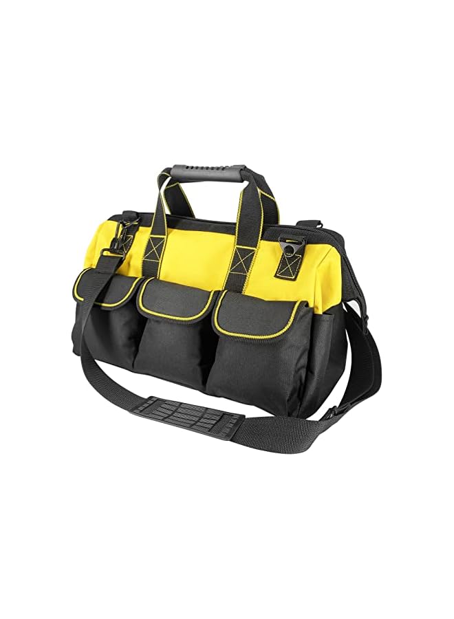 PROMASS promass Garden Tools Bag 16inch Wide Mouth Tool Tote with Molded Base Tool Bag for Carrying Mechanic Tools Large .,600D polyester fabric (Yellow color)  - Image 2