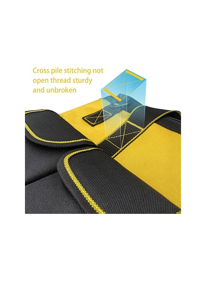 PROMASS promass Garden Tools Bag 16inch Wide Mouth Tool Tote with Molded Base Tool Bag for Carrying Mechanic Tools Large .,600D polyester fabric (Yellow color)  - Image 4