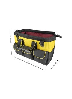 PROMASS promass Garden Tools Bag 16inch Wide Mouth Tool Tote with Molded Base Tool Bag for Carrying Mechanic Tools Large .,600D polyester fabric (Yellow color)  - Image 3