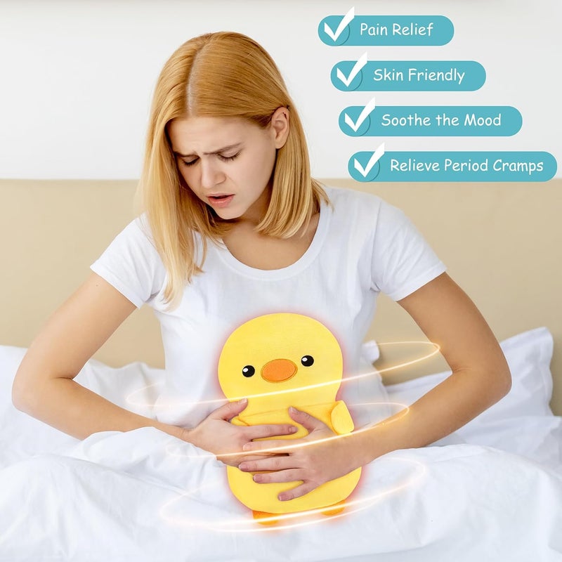 Fighting to Achieve Yellow Duck Microwavable Heating Pad for Kids Women,Cute Animal Plush Toy Microwave Heating Pad for Cramps & Period Pain Relief with Lavender Scented,Heated Pad for Neck Back,Warmer Pad for Valentines - Image 4