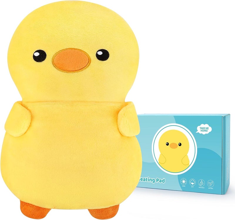 Fighting to Achieve Yellow Duck Microwavable Heating Pad for Kids Women,Cute Animal Plush Toy Microwave Heating Pad for Cramps & Period Pain Relief with Lavender Scented,Heated Pad for Neck Back,Warmer Pad for Valentines - Image 1