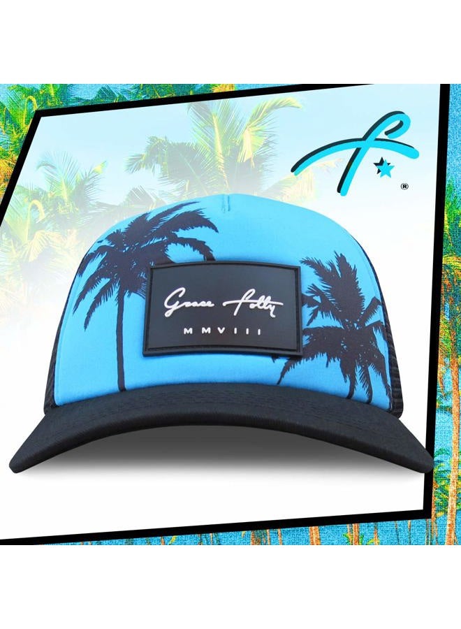 Grace Folly Kids Trucker Hat Youth Baseball Cap for Boys & Girls 5-12 Years Old, Teal- Palm, One Size - Image 5