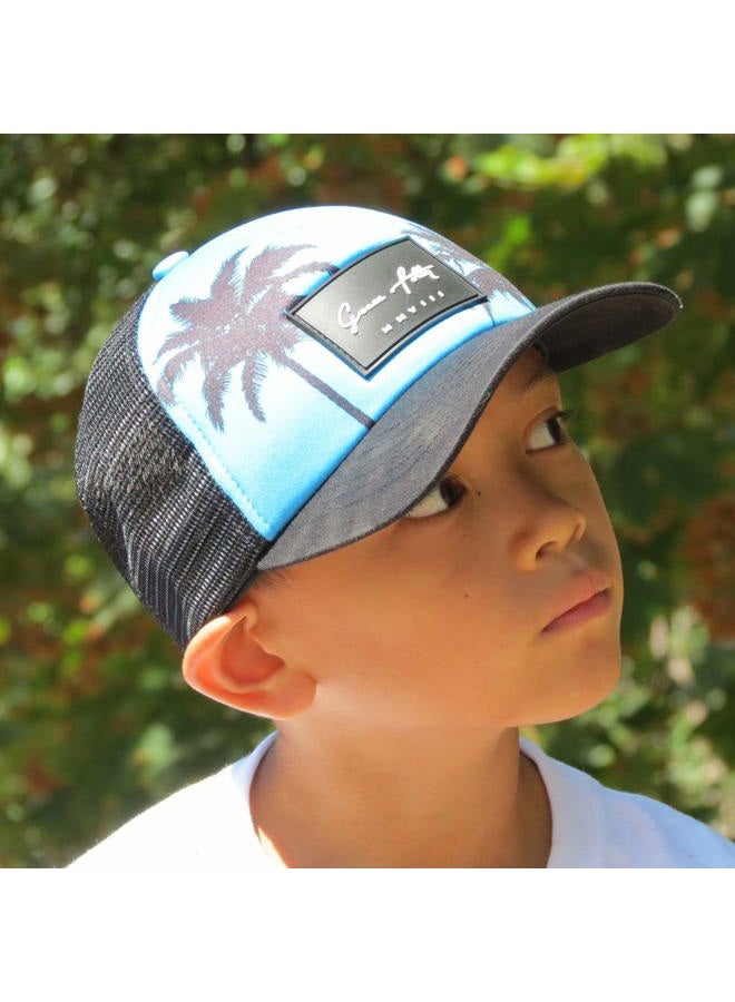 Grace Folly Kids Trucker Hat Youth Baseball Cap for Boys & Girls 5-12 Years Old, Teal- Palm, One Size - Image 2