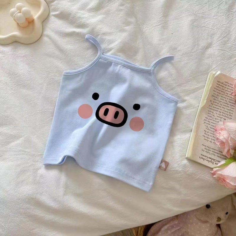 Girls' Sleeveless Vest With Cartoon Print, Casual And Stylish For Children - Image 5