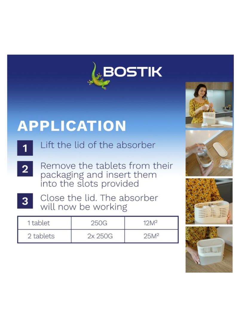 بوستيك جهاز امتصاص الرطوبة والتنفس، مزيل للرطوبة، للاستخدام في المنزل والقوافل، مثالي للغرف التي يصل طولها إلى 25 مترًا - Image 5
