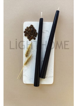 Light Home 2 Piece Special Design Black Color Candlestick Taper Candle Gift Candlestick Candle 