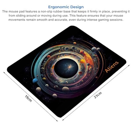 Aliens Mouse Pad for Computer, Laptop, Smooth Premium Cloth Surface, Non-Slip Rubber Base, Speed and Precision Operation Compatible with Laser and Optical Mouse, Gaming, Office, Home 230x190mm (SP-14) - Image 3
