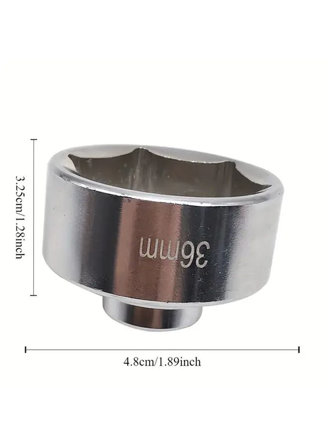 Silvery 36mm Oil Filter Socket Wrench For Ford VW Audi BMW Vehicles - Image 2