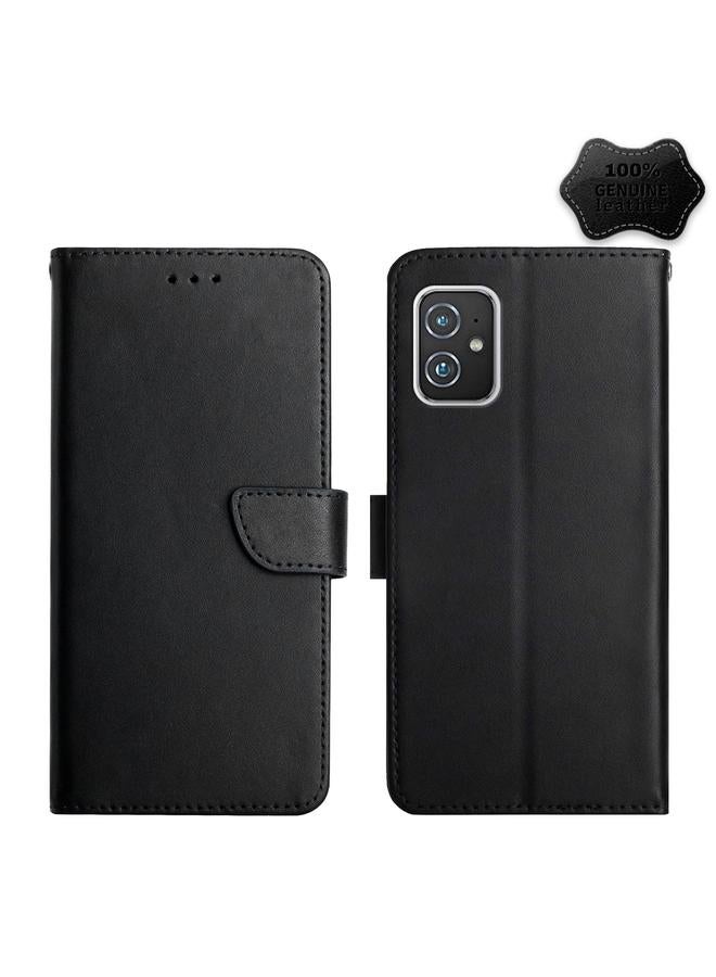 زبون جراب لهاتف Asus Zenfone 8 ZS590KS مصنوع من الجلد الأصلي، مقاوم لبصمات الأصابع - Image 1