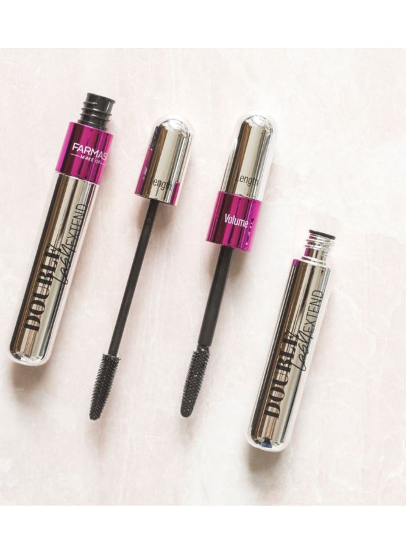 FARMASI Double Lash Extend Mascara, Eyelash Lengthening Applicator, Natural Lengthening and Thickening Effect No Clumping, Buildable, Defining, Curling, 0.41 fl. Oz / 12 ml (Black) - Image 3