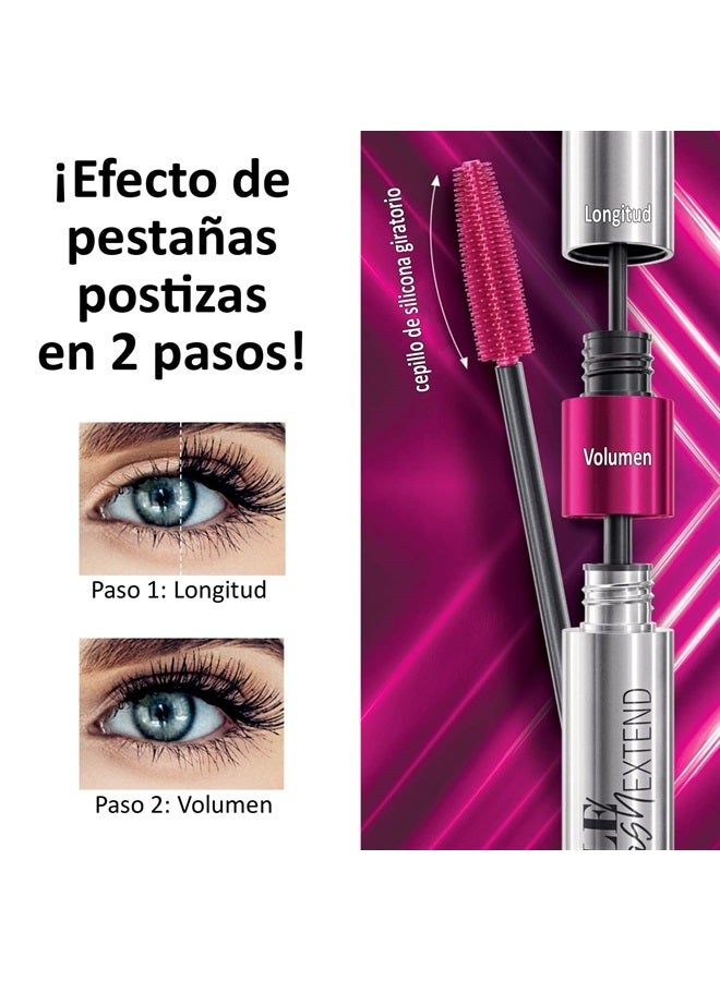 FARMASI Double Lash Extend Mascara, Eyelash Lengthening Applicator, Natural Lengthening and Thickening Effect No Clumping, Buildable, Defining, Curling, 0.41 fl. Oz / 12 ml (Black) - Image 1