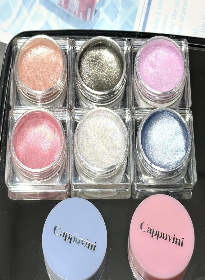 Cappuvini Broken Diamond Moist Highlighter Liquid | Multi-Use Shimmer for Cheeks Brow Bone | Water-Based Gel Texture | Glittery Shine Highlighter with Glass Skin Effect | Cute Color Silver Pink Blue Lavender | Contours and Highlighters Liquid Glow | Gen Z Kawaii Beauty Makeup with Moisturizing Formula (06# Dream Twilight, 4g) - Image 1