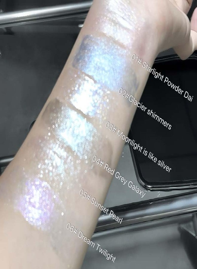 Cappuvini Broken Diamond Moist Highlighter Liquid | Multi-Use Shimmer for Cheeks Brow Bone | Water-Based Gel Texture | Glittery Shine Highlighter with Glass Skin Effect | Cute Color Silver Pink Blue Lavender | Contours and Highlighters Liquid Glow | Gen Z Kawaii Beauty Makeup with Moisturizing Formula (06# Dream Twilight, 4g) - Image 2