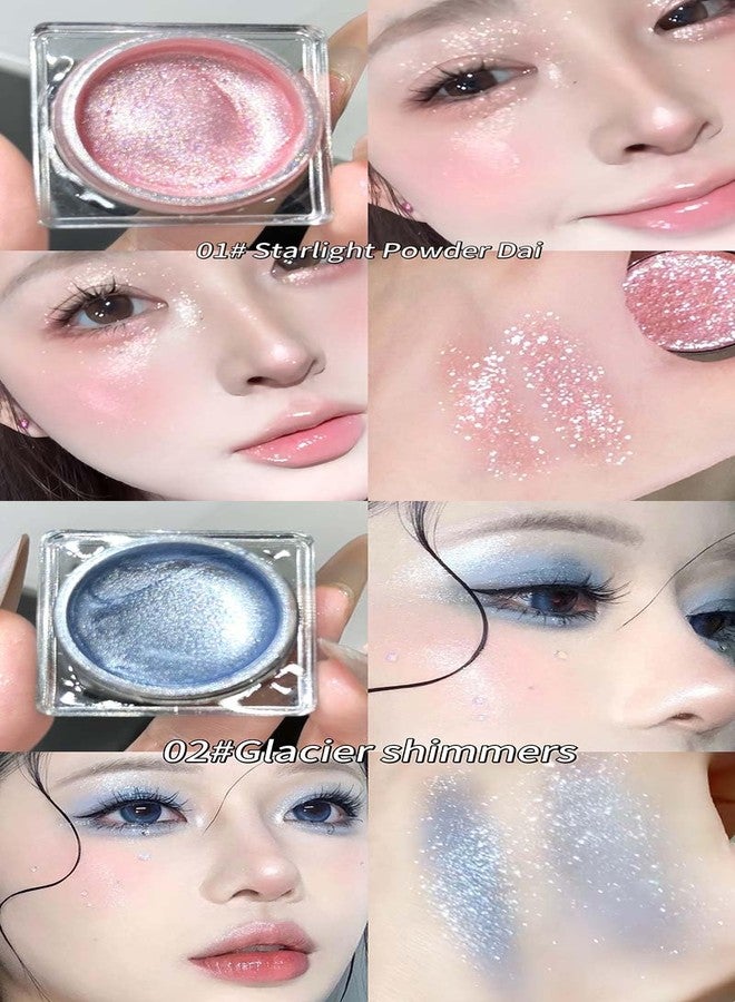 Cappuvini Broken Diamond Moist Highlighter Liquid | Multi-Use Shimmer for Cheeks Brow Bone | Water-Based Gel Texture | Glittery Shine Highlighter with Glass Skin Effect | Cute Color Silver Pink Blue Lavender | Contours and Highlighters Liquid Glow | Gen Z Kawaii Beauty Makeup with Moisturizing Formula (06# Dream Twilight, 4g) - Image 3