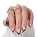 BTArtbox أظافر BTArtbox الفرنسية ذات الأطراف السوداء القابلة للصق على شكل لوز أظافر قصيرة لاصقة للنساء هدية تناسب بشكل مثالي طبيعية قابلة لإعادة الاستخدام أظافر لاصقة بـ 16 حجم مجموعة أظافر مزيفة سوداء فرنسية - Image 2