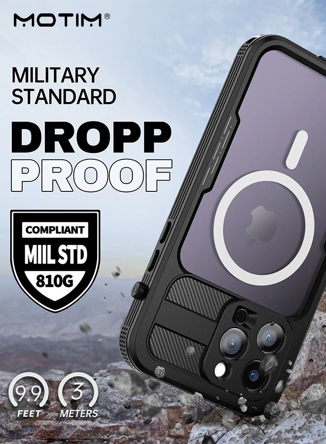 Motim Waterproof Case for iPhone 14 with Built in Screen Protector and Lanyard, Wireless Magsafe Magnetic Heavy Duty Shockproof Case Cover - Image 5