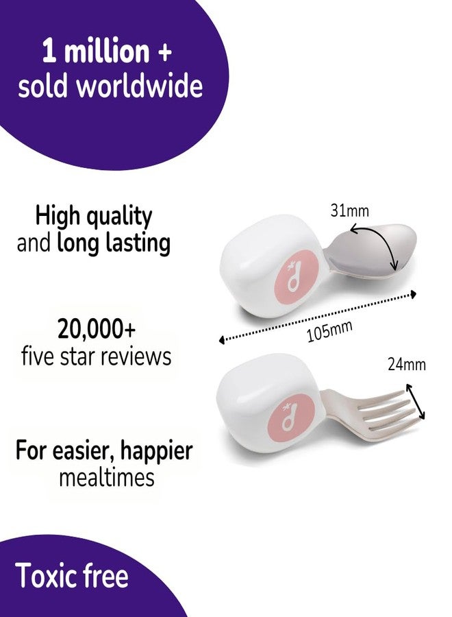 doddl Toddler Cutlery Set (12-24 Months) - 2 Piece Spoon and Fork for Eating Alone - Easy Grip Handles for Toddlers - Image 3