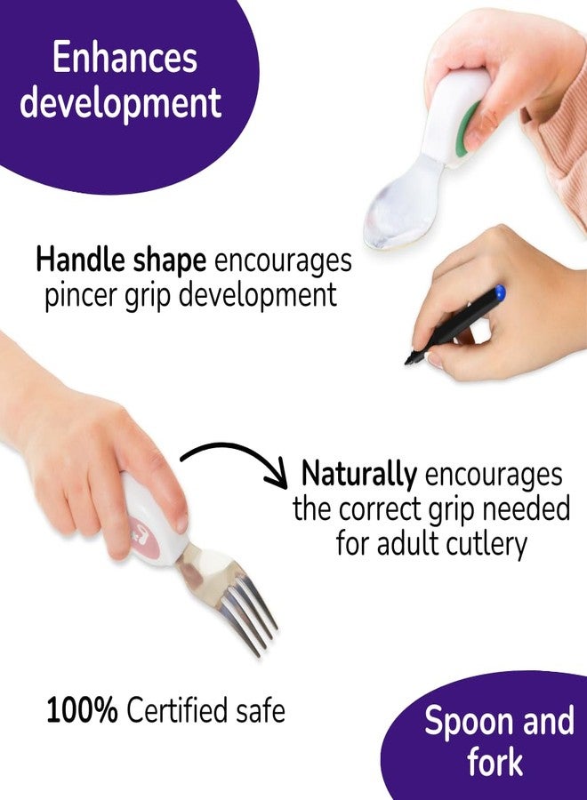 doddl Toddler Cutlery Set (12-24 Months) - 2 Piece Spoon and Fork for Eating Alone - Easy Grip Handles for Toddlers - Image 5