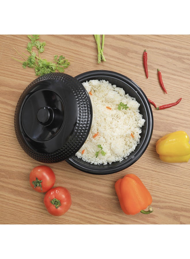 Royalford Melamine 10"Biza  Serving Bowl With Lid Black 10inch - Image 3