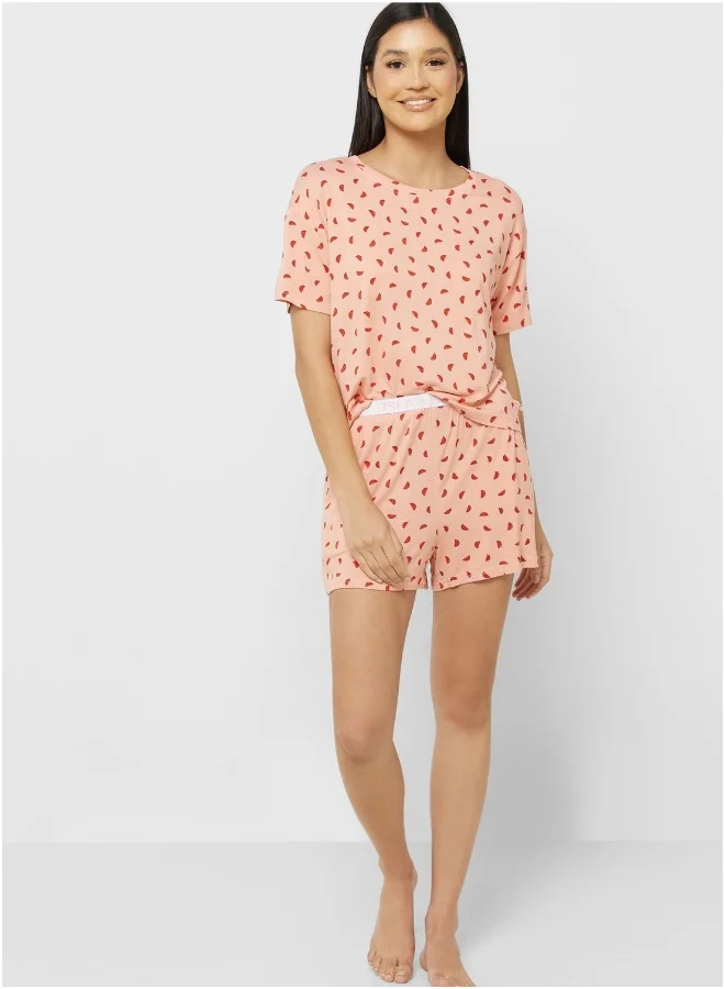Isla & Evie Logo Band Pyjama Shorts