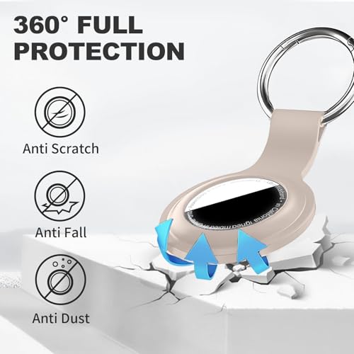 Linsaner Case for AirTag 2nd Gen (2026) & 1st Gen, Silicone Holder Keychain Key Ring, Protective Cover for Apple for Air Tags, GPS Finder Accessories for Bags, Pets, Kids, Luggage, Milk Tea Color - Image 3