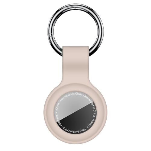 Linsaner Case for AirTag 2nd Gen (2026) & 1st Gen, Silicone Holder Keychain Key Ring, Protective Cover for Apple for Air Tags, GPS Finder Accessories for Bags, Pets, Kids, Luggage, Milk Tea Color - Image 1