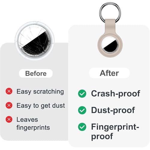 Linsaner Case for AirTag 2nd Gen (2026) & 1st Gen, Silicone Holder Keychain Key Ring, Protective Cover for Apple for Air Tags, GPS Finder Accessories for Bags, Pets, Kids, Luggage, Milk Tea Color - Image 2