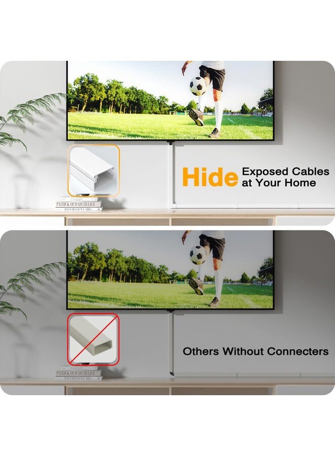 Delamu 157in Cord Hider Wall, TV Cable Hider Cord Covers for Wires on Wall, Large Cable Management Raceway, Paintable Wire Hiders Wire Covers for Cords for TV on Walls, 10 X L15.7 W1.18 H0.6in, White - Image 5