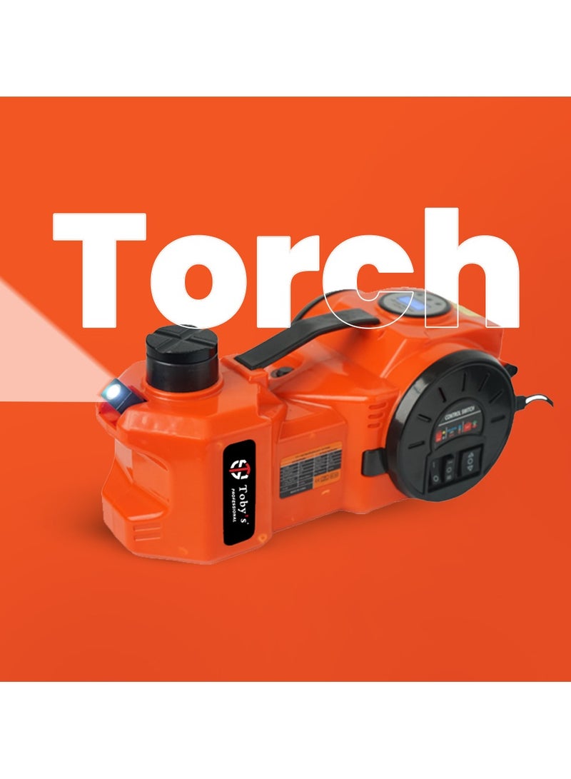 توبيز رافعة أوتوماتيكية هيدروليكية كهربائية من توبي 12 فولت DC بسعة 5 طن مع مفتاح تأثير كهربائي مجموعة أدوات رفع السيارات 4 في 1 مع مصباح LED وشاشة رقمية - Image 4