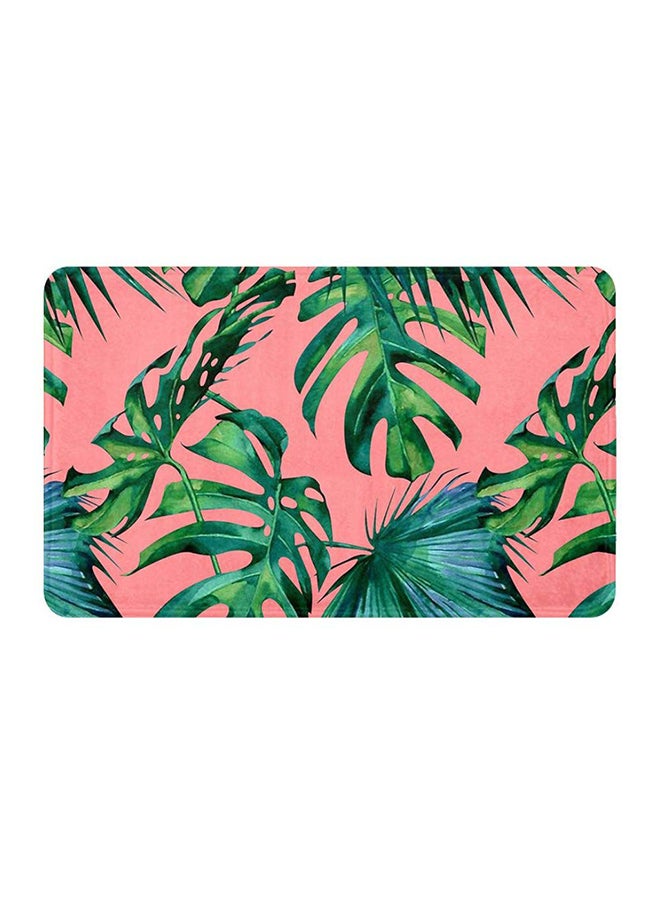 ريزاريز سجادة باب استوائية زهرية فائقة النعومة باللون الوردي، مانعة للانزلاق قابلة للغسل، 50 × 80 سم - Image 1