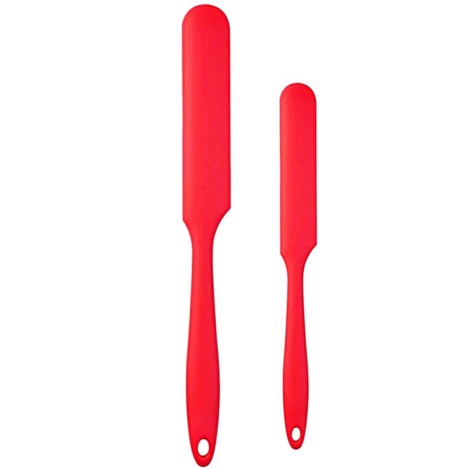 PLUS SIZE SILICONE JAR SPATULA 2PCS CAKE CREAM BUTTER SPATULAS 13 96 HEAT RESISTANT MIXING BATTER SCRAPER NONSTICK FLEXIBLE BAKING COOKING SPATULAS RED