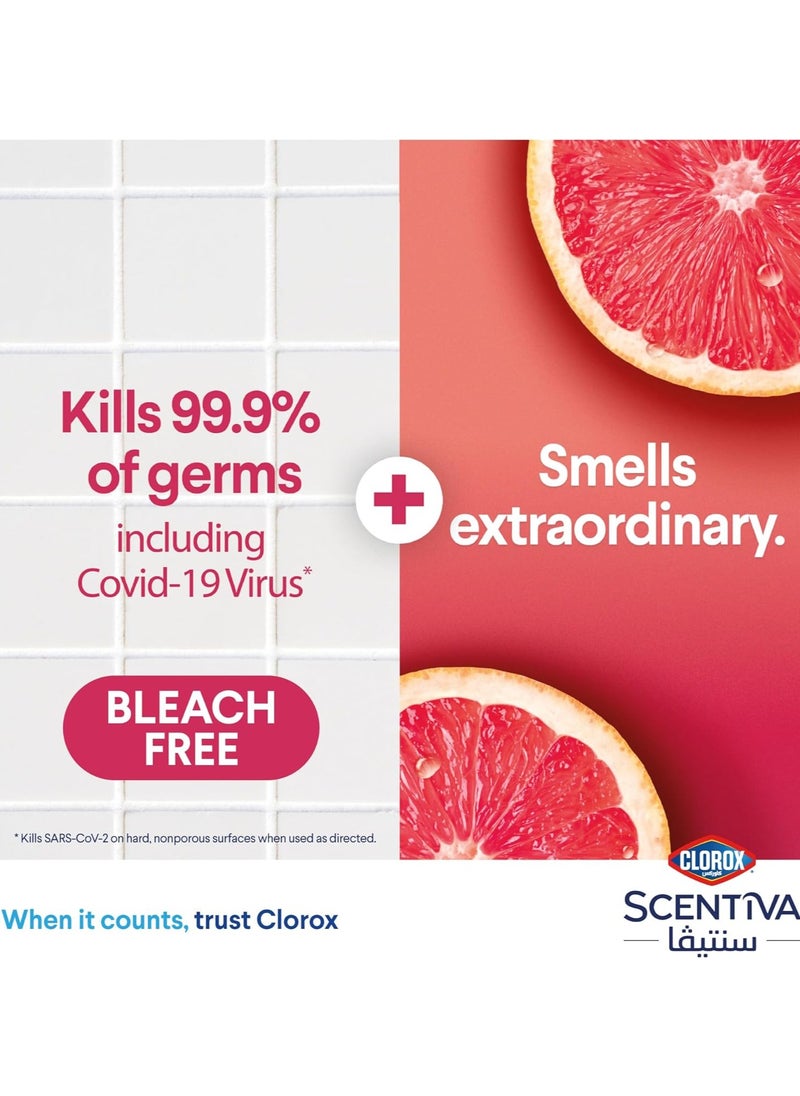 Clorox Scentiva Disinfecting Wipes Grapefruit And Orange Blossom 3 x 75 Wipes  - Image 2