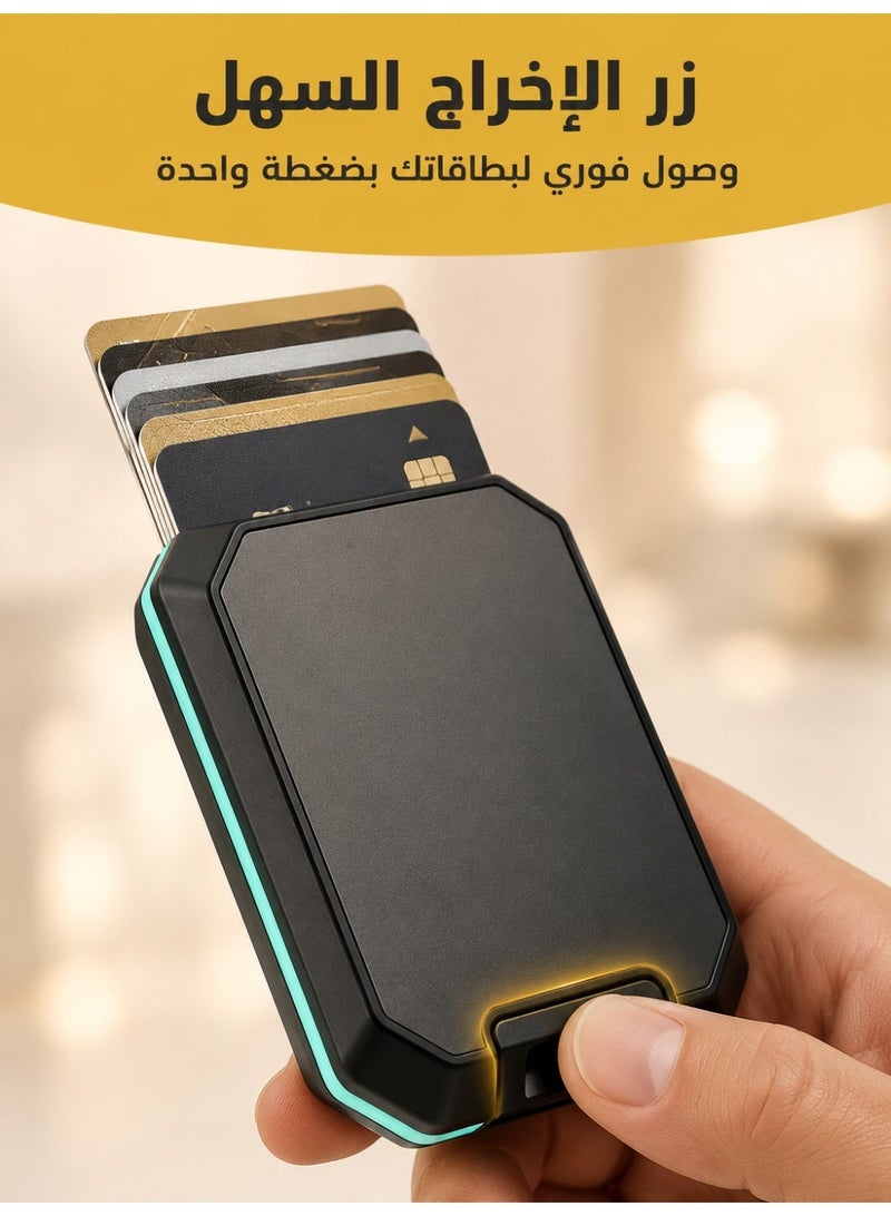 Luxury Ultra-Slim RFID Blocking Men's Wallet, Anti-Demagnetization Metal Card Holder with Coin Pocket, Minimalist Credit Card Case for Daily Use, Business & Travel - Image 4