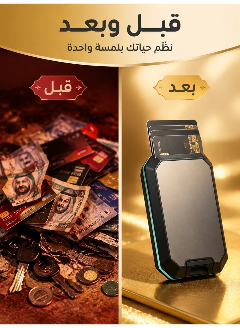 Luxury Ultra-Slim RFID Blocking Men's Wallet, Anti-Demagnetization Metal Card Holder with Coin Pocket, Minimalist Credit Card Case for Daily Use, Business & Travel - Image 5