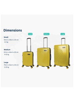 NATIONAL GEOGRAPHIC National Geographic Globe ABS Hardshell Luggage Set, Durable Lightweight Travel Suitcase, 4 Double Wheel Trolley Bag with TSA Combination Lock 3pcs Yellow (20+24+28 Inch).  - Image 4