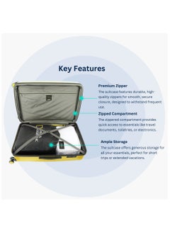 NATIONAL GEOGRAPHIC National Geographic Globe ABS Hardshell Luggage Set, Durable Lightweight Travel Suitcase, 4 Double Wheel Trolley Bag with TSA Combination Lock 3pcs Yellow (20+24+28 Inch).  - Image 3