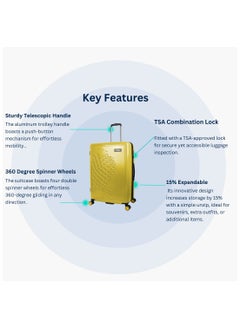 NATIONAL GEOGRAPHIC National Geographic Globe ABS Hardshell Luggage Set, Durable Lightweight Travel Suitcase, 4 Double Wheel Trolley Bag with TSA Combination Lock 3pcs Yellow (20+24+28 Inch).  - Image 2