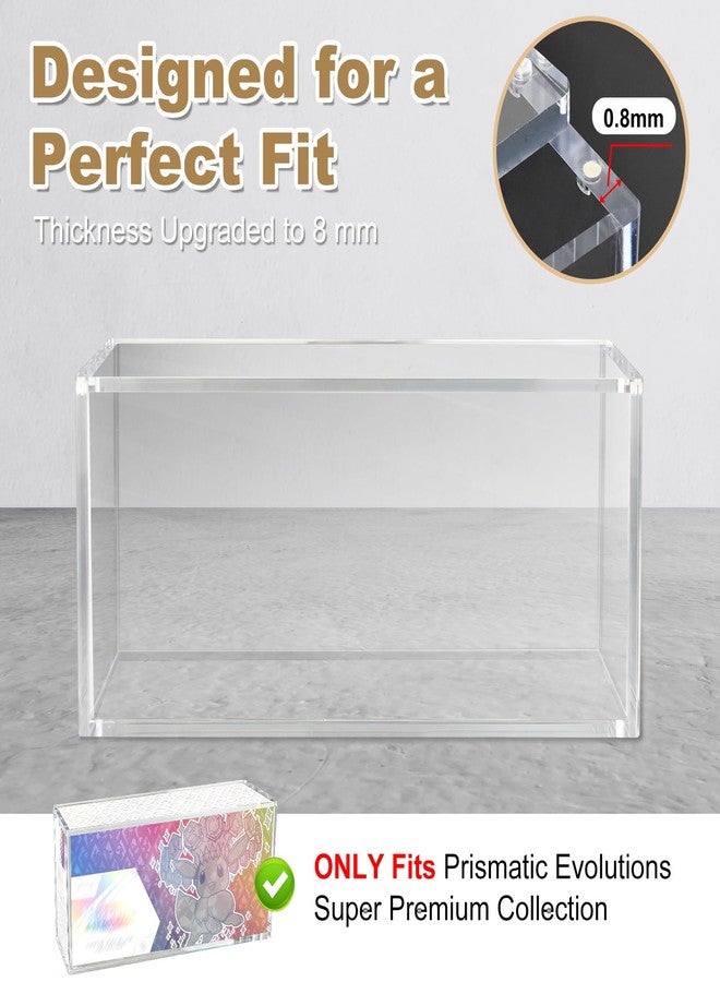 Uoiispet Prismatic Evolutions SPC Acrylic Display Case Compatible with Prismatic Evolutions Super-Premium Collection Box, 8+5mm Thick Clear Acrylic Protector Case with Magnetic Lid, Pokemon Card Display Box - Image 2