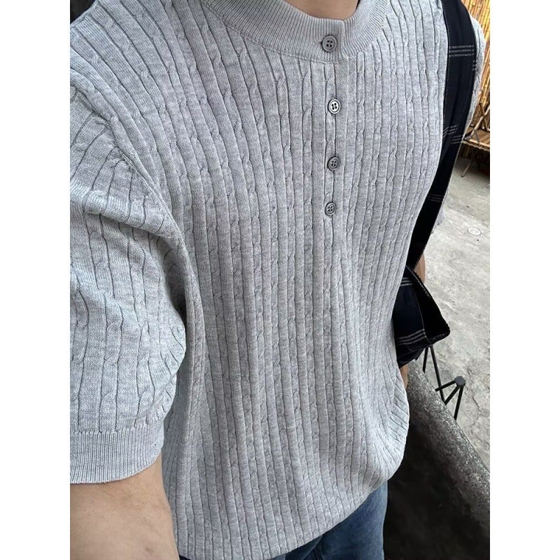 New Short-Sleeved T-Shirt Men'S Summer Korean-Style Trendy Simple Half-Sleeved Top Hong Kong-Style Loose Casual Trendy Brand T-Shirt - Image 1