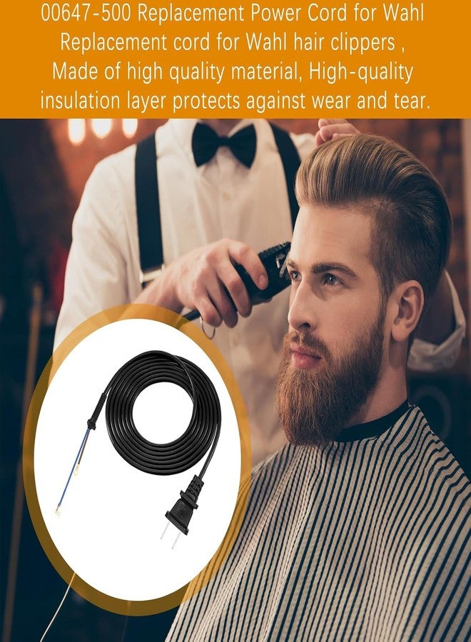 كابل بديل لماكينة حلاقة الشعر Wahl، رقم الموديل 00647-500، سلك طاقة كهربائي لماكينات تشذيب الشعر Wahl، سلك ماكينة حلاقة الشعر مناسب لأنواع Senior و5Star Senior وDesigner وSuper Taper وBalding وMagic Clip وغيرها. - Image 2