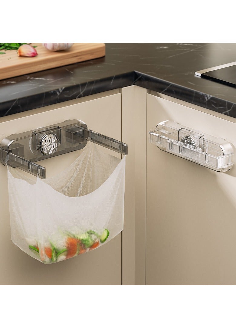 Foldable Kitchen Hanging Trash Bags Holder Multi-Functional Sucked Type Reusable Removable Garbage Rack For Kitchen Cabinet Door Under Sink  - Image 1