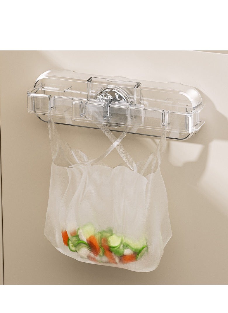 Generic - Suction Cup Garbage Bag Holder, No Punching, Shopping Bag Hanging Tool, Foldable Kitchen Cabinet Door Wall Bracket, Household Foldable Garbage Holder - Image 1