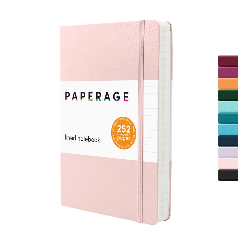 PAPERAGE Lined Journal Notebook, (Blush), 252 Pages, Medium 5.6 in x 8 in - 100 GSM Thick Paper â€“ Hardcover Journaling Notebook for Work, School & Note Taking - Image 1