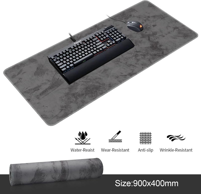 Large Extended Mouse Pad with Non-Slip Rubber Base - Dark Gray - Image 5