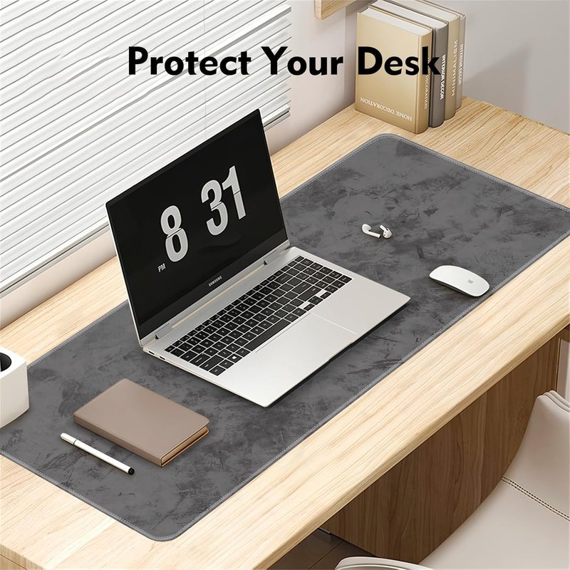 Large Extended Mouse Pad with Non-Slip Rubber Base - Dark Gray - Image 4