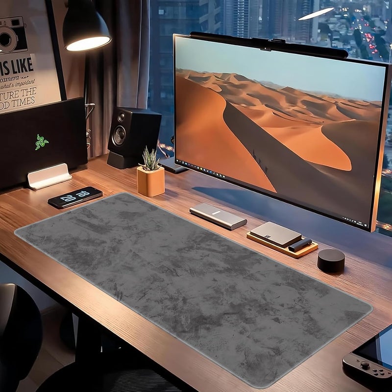 Large Extended Mouse Pad with Non-Slip Rubber Base - Dark Gray - Image 2