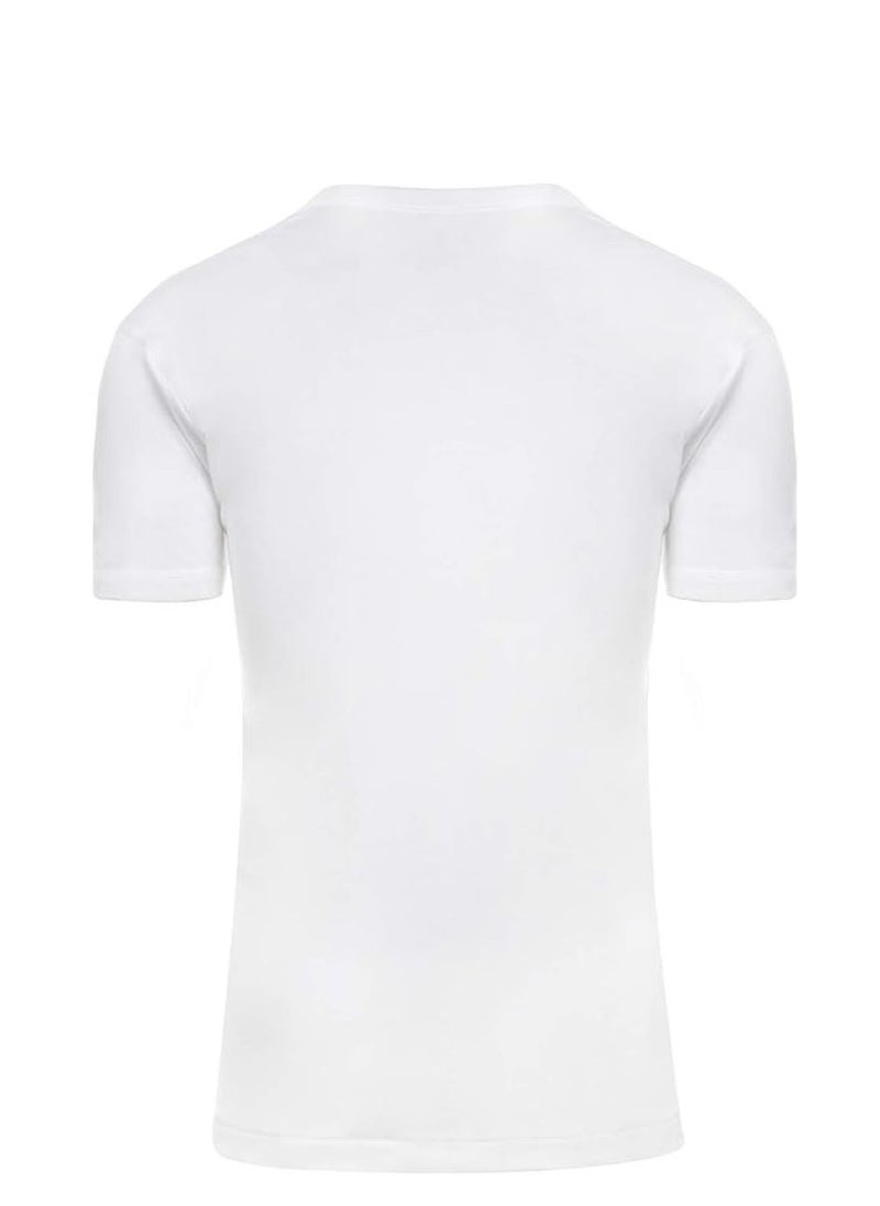 Lux Premium Men's T-Shirt – [Pack of 3] White, V-Neck Half Sleeve Vests with 1X1 Rib, Close-To-Body Fit, Cotton T-Shirt for Men, Machine Washable  - Image 2