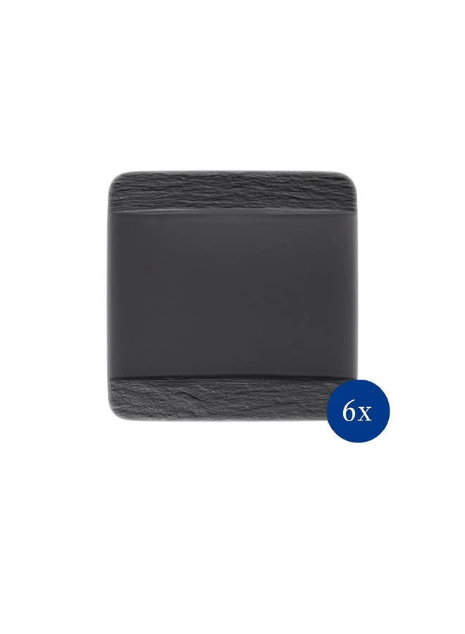 Villeroy & Boch 6-Piece Manufacture Rock Square Dinner Plate