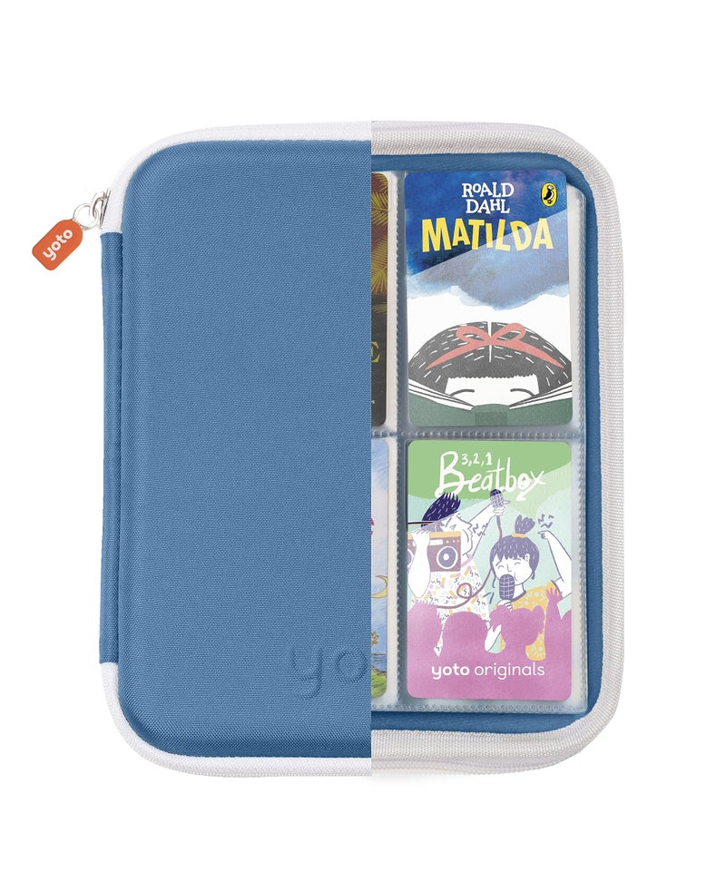 YOTO Card Case in Blue Bird â€“ Kids Accessory, Soft Portable Folder with Zipper & 64 Pockets for Player & Mini Audiobook Cards, Binder Sleeve Holder for Travel - Image 2